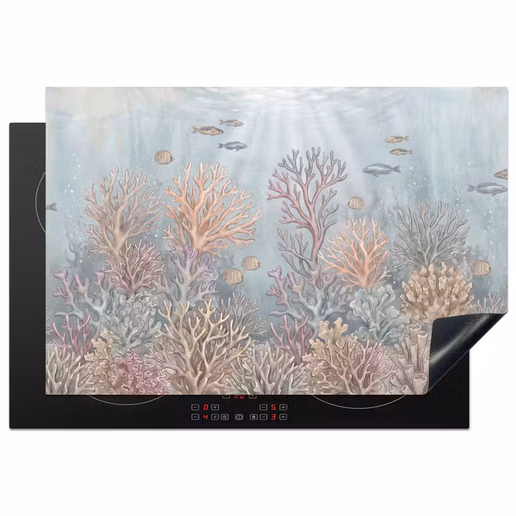 Vis - Koraal - Oceaan - Illustratie - Onderwater Inductie beschermer vinyl 3mm klein -3d