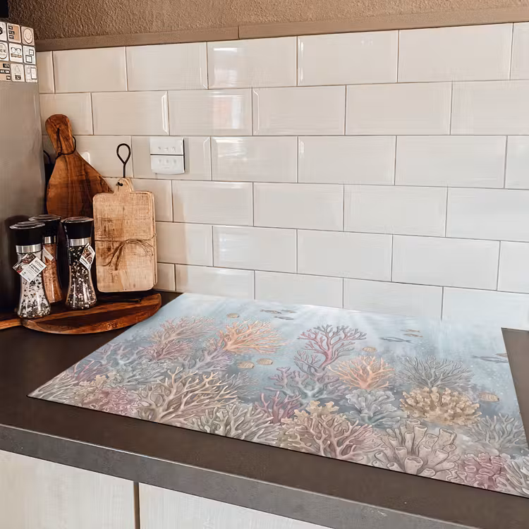 Vis - Koraal - Oceaan - Illustratie - Onderwater Inductie beschermer vinyl 3mm klein -sfeer3