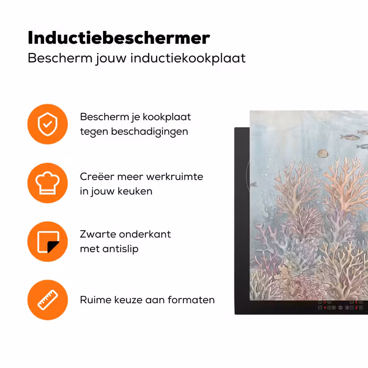 Vis - Koraal - Oceaan - Illustratie - Onderwater Inductie beschermer vinyl 3mm klein -zzzzzzz-td-ups