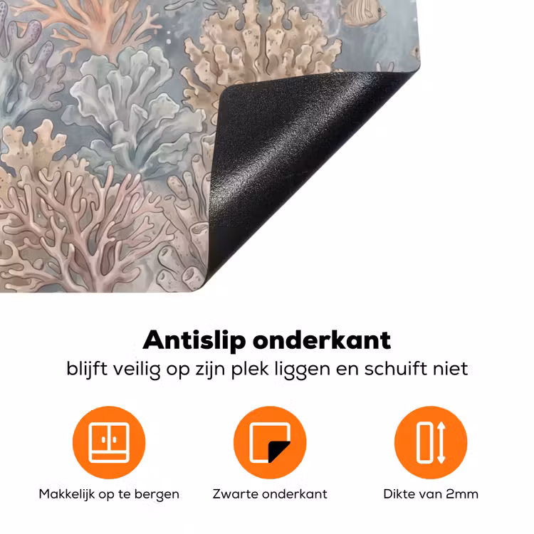 Vis - Koraal - Oceaan - Illustratie - Onderwater Inductie beschermer vinyl 3mm klein -zzzzzzz-td-onderkant
