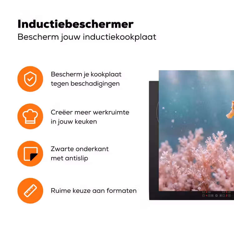 Vis - Koraal - Oceaan - Macro - Oranje Inductie beschermer vinyl 3mm klein -zzzzzzz-td-ups