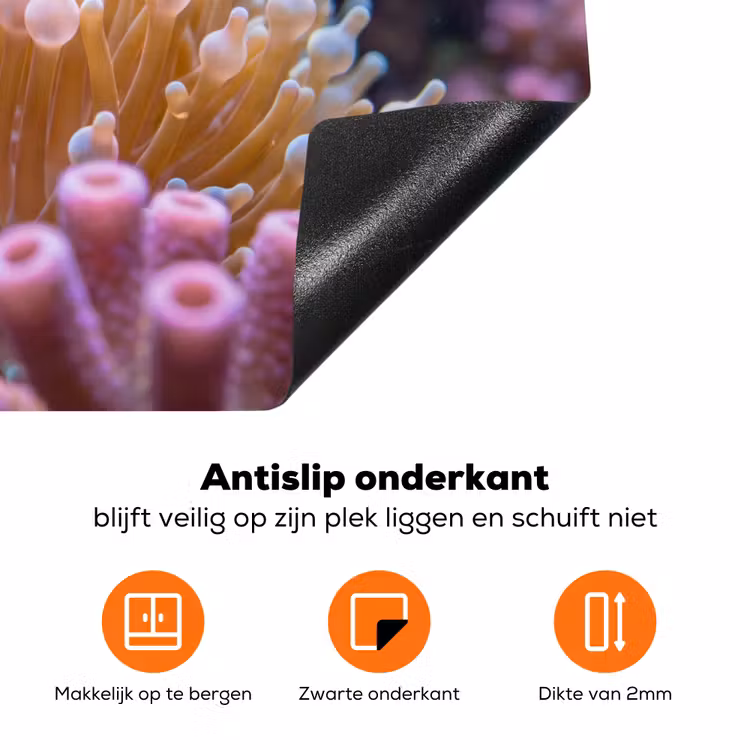 Vis - Koraal - Onderwater - Oranje - Dieren Inductie beschermer vinyl 3mm klein -zzzzzzz-td-onderkant