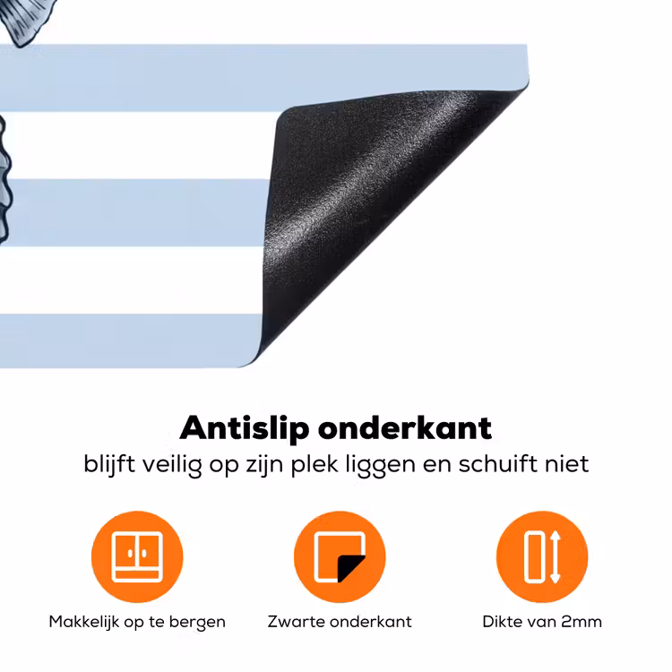 Vis - Oceaan - Illustratie - Blauw - Strepen Inductie beschermer vinyl 3mm klein -zzzzzzz-td-onderkant