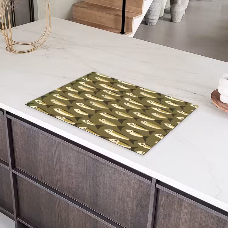 Vis - Patroon - Groen Inductie beschermer vinyl 3mm klein 276 -sfeer8