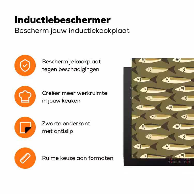 Vis - Patroon - Groen Inductie beschermer vinyl 3mm klein 276 -zzzzzzz-td-ups