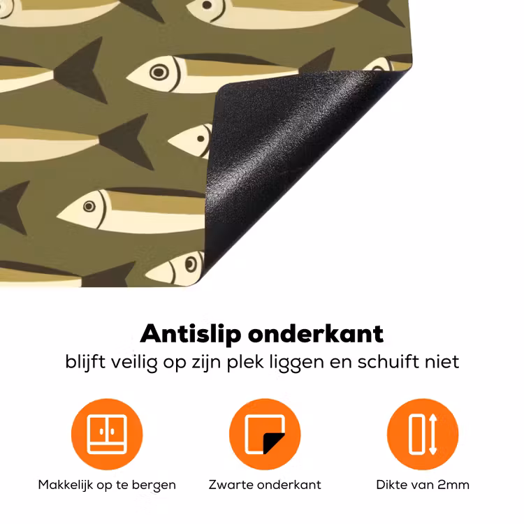 Vis - Patroon - Groen Inductie beschermer vinyl 3mm klein 276 -zzzzzzz-td-onderkant