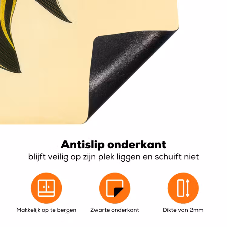 Vis - Sierlijk - Rugvin - Geel Inductie beschermer vinyl 3mm klein -zzzzzzz-td-onderkant