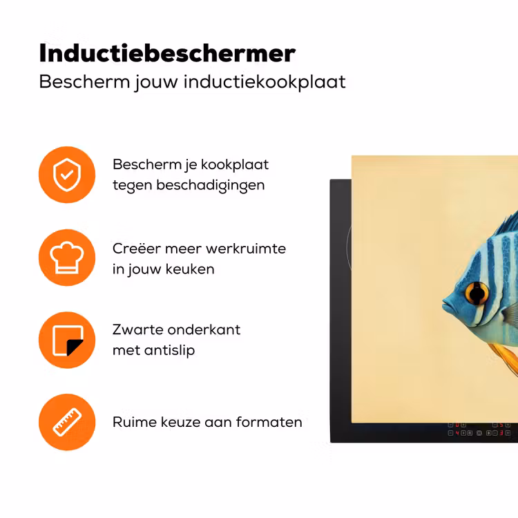 Vis - Vinnen - Blauw - Ogen Inductie beschermer vinyl 3mm klein -zzzzzzz-td-ups