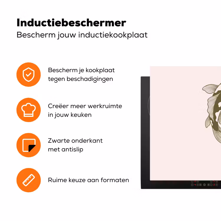 Vis - Zwemmend - Groen - Abstract - Dieren Inductie beschermer vinyl 3mm klein -zzzzzzz-td-ups
