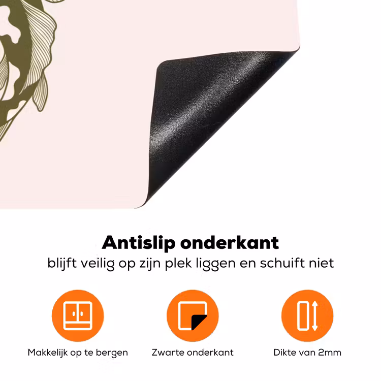 Vis - Zwemmend - Groen - Abstract - Dieren Inductie beschermer vinyl 3mm klein -zzzzzzz-td-onderkant