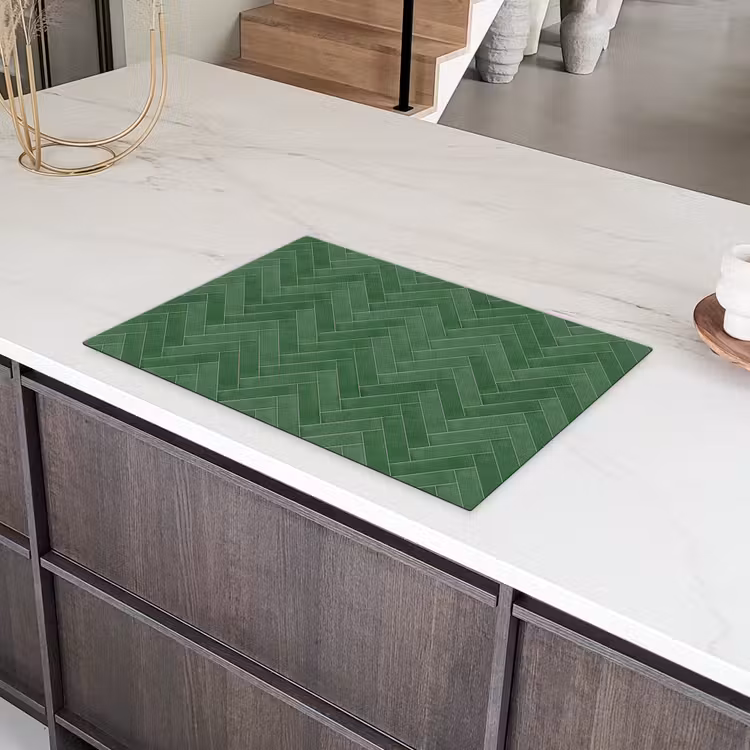 Visgraat - Wandtegel - Bosgroen Inductie beschermer vinyl 3mm klein 276 -sfeer8