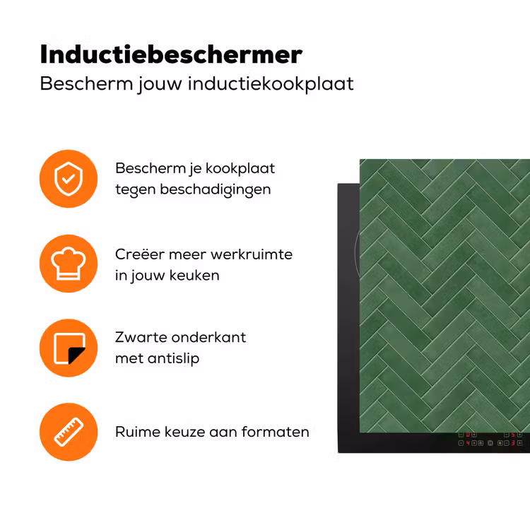 Visgraat - Wandtegel - Bosgroen Inductie beschermer vinyl 3mm klein 276 -zzzzzzz-td-ups