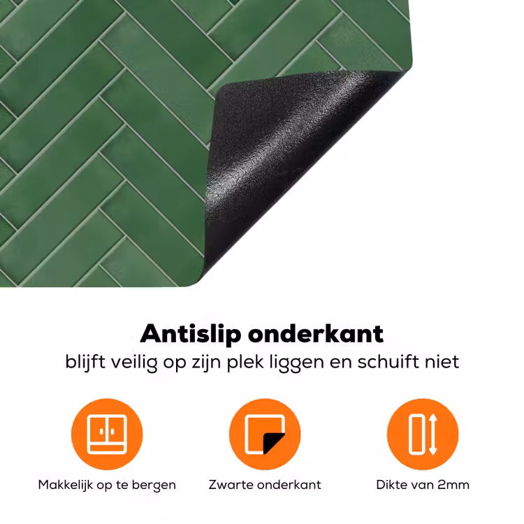 Visgraat - Wandtegel - Bosgroen Inductie beschermer vinyl 3mm klein 276 -zzzzzzz-td-onderkant