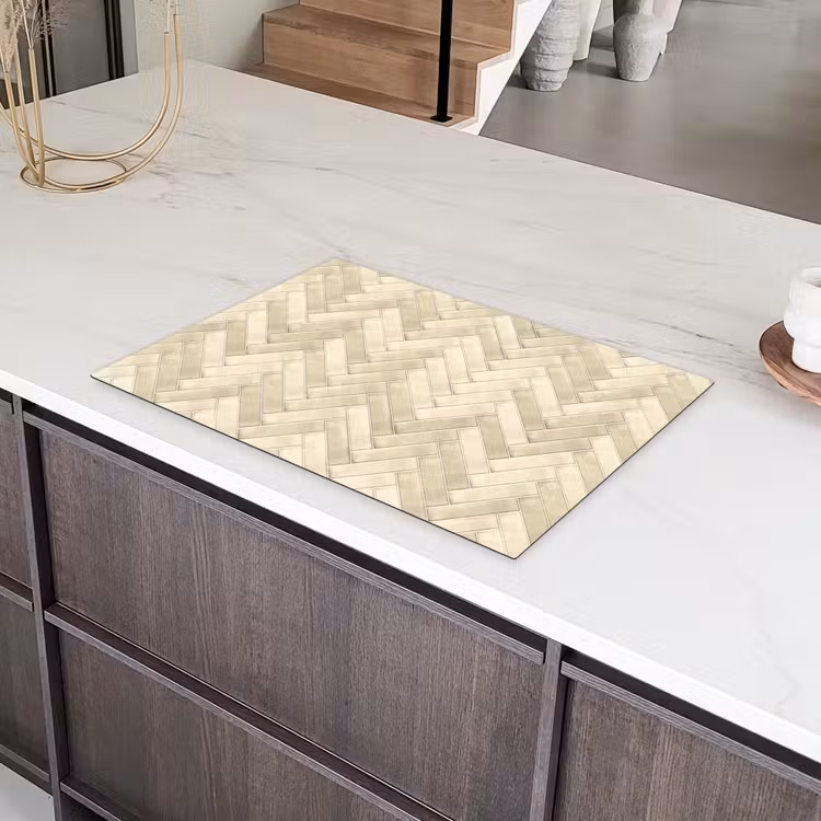 Visgraat - Wandtegel - Licht Beige Inductie beschermer vinyl 3mm klein 276 -sfeer8