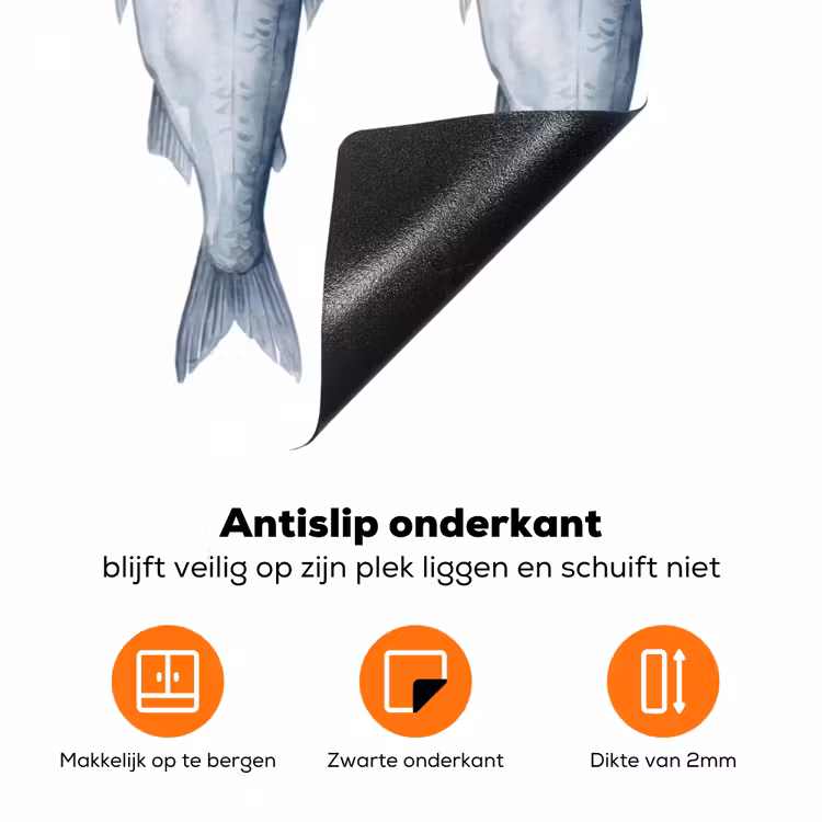 Vissen - Illustratie - Delfts - Blauw Inductie beschermer vinyl 3mm klein -zzzzzzz-td-onderkant
