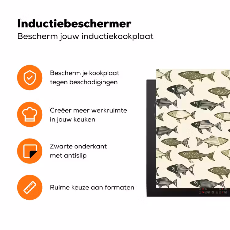 Vissen - Klassiek - Groen Inductie beschermer vinyl 3mm klein 276 -zzzzzzz-td-ups