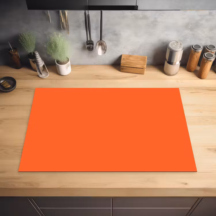 Vivid - Amber - Oranje Inductie beschermer vinyl 3mm klein 276 -sfeer5