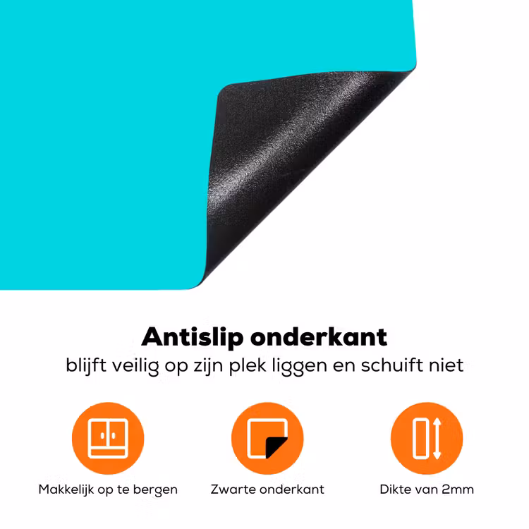 Vivid - Aquamarine - Turkoois Inductie beschermer vinyl 3mm klein 276 -zzzzzzz-td-onderkant