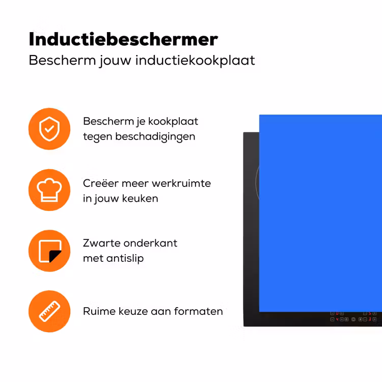 Vivid - Cobalt - Blauw Inductie beschermer vinyl 3mm klein 276 -zzzzzzz-td-ups