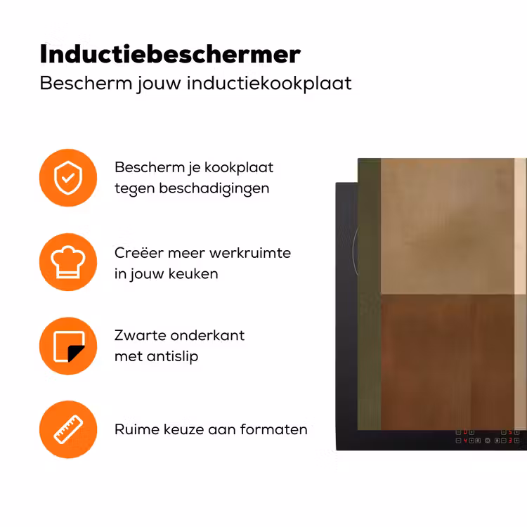 Vlakken - Abstract - Bordeaux - Lijnen Inductie beschermer vinyl 3mm klein -zzzzzzz-td-ups