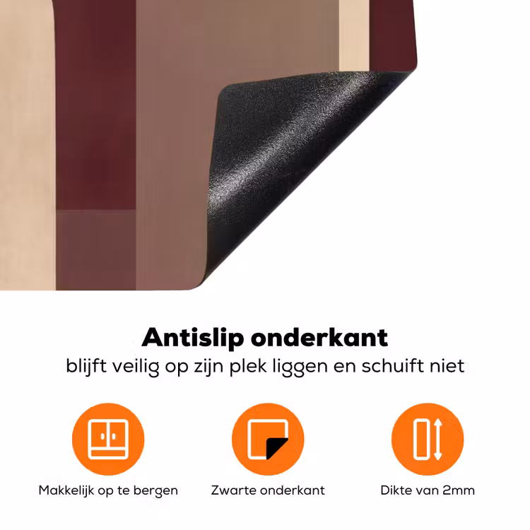Vlakken - Abstract - Bordeaux - Lijnen Inductie beschermer vinyl 3mm klein -zzzzzzz-td-onderkant