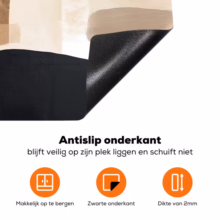 Vlakken - Abstract - Zwart - Strepen Inductie beschermer vinyl 3mm klein -zzzzzzz-td-onderkant