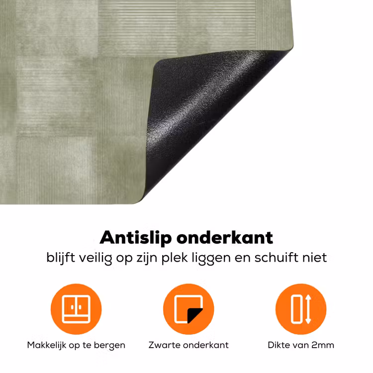 Vlakken - Rustiek - Groen Inductie beschermer vinyl 3mm klein 276 -zzzzzzz-td-onderkant