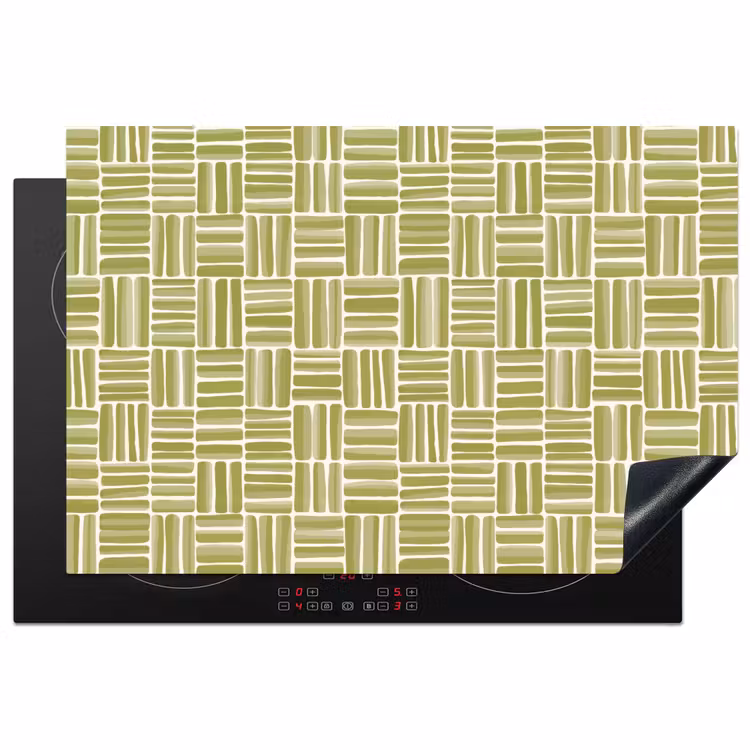 Vlecht - Patroon - Groen Inductie beschermer vinyl 3mm klein 276 -3d