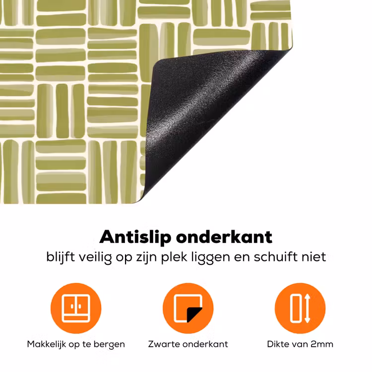 Vlecht - Patroon - Groen Inductie beschermer vinyl 3mm klein 276 -zzzzzzz-td-onderkant