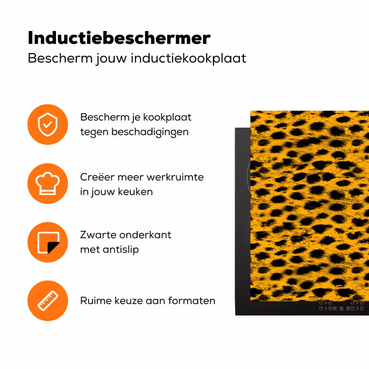 Vlekken - Oranje - Luipaard Inductie beschermer vinyl 3mm klein 276 -zzzzzzz-td-ups