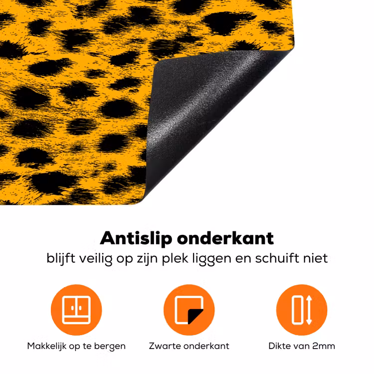 Vlekken - Oranje - Luipaard Inductie beschermer vinyl 3mm klein 276 -zzzzzzz-td-onderkant