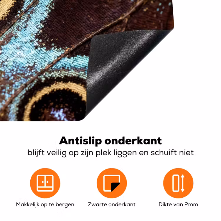 Vleugels - Vlinder - Blauw Inductie beschermer vinyl 3mm klein -zzzzzzz-td-onderkant