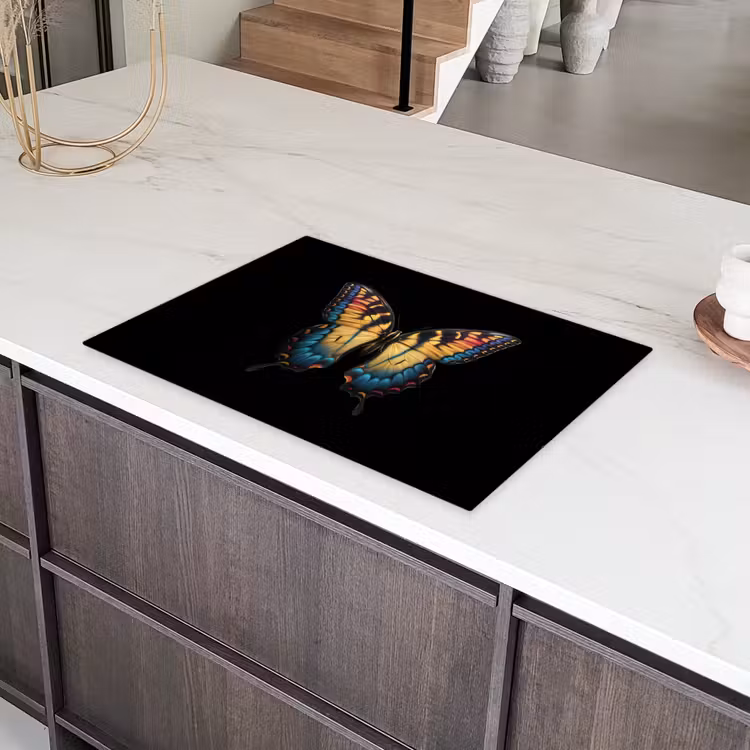 Vlinder - Kleurrijk - Speels Inductie beschermer vinyl 3mm klein -sfeer8