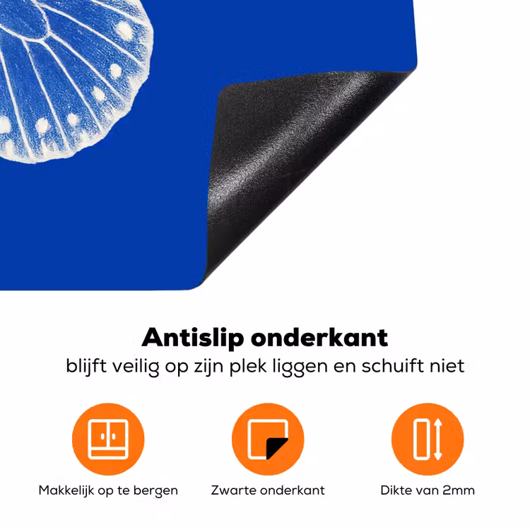 Vlinder - Wit - Getekend - Stippen Inductie beschermer vinyl 3mm klein -zzzzzzz-td-onderkant