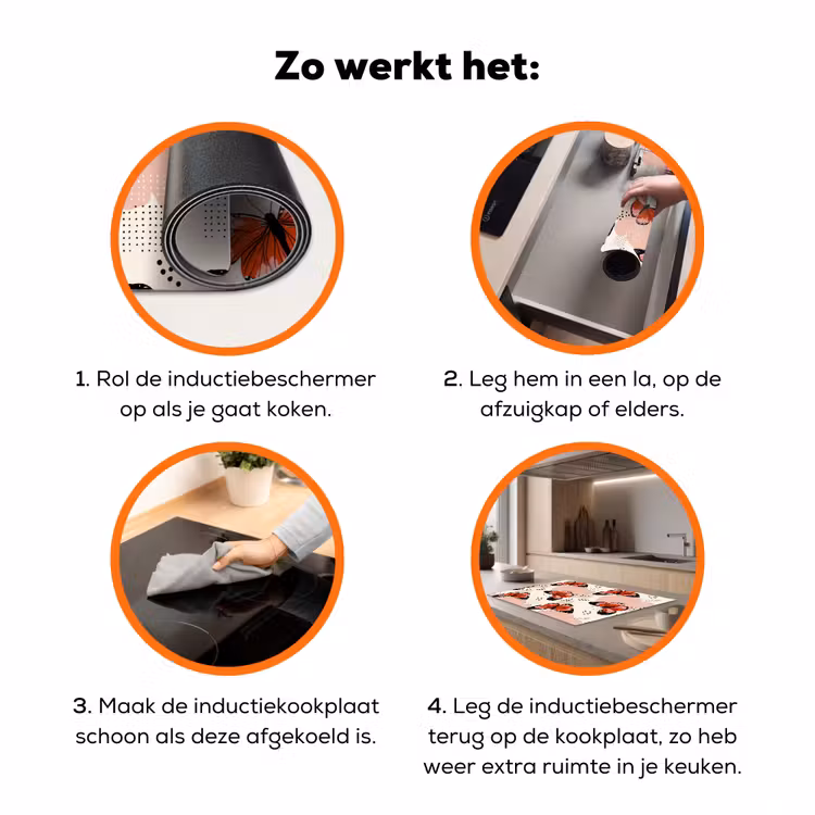 Vlinders - Retro - Kleurrijk Inductie beschermer vinyl 3mm klein 276 -zzzzzzz-td-werking