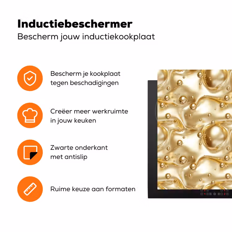 Vloeibaar - Druppels - Goud Inductie beschermer vinyl 3mm klein 276 -zzzzzzz-td-ups