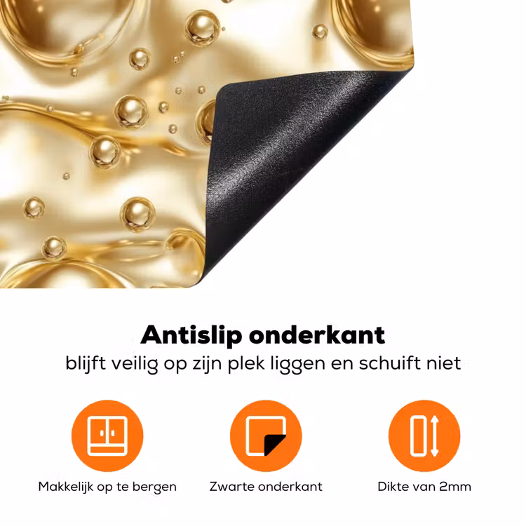 Vloeibaar - Druppels - Goud Inductie beschermer vinyl 3mm klein 276 -zzzzzzz-td-onderkant