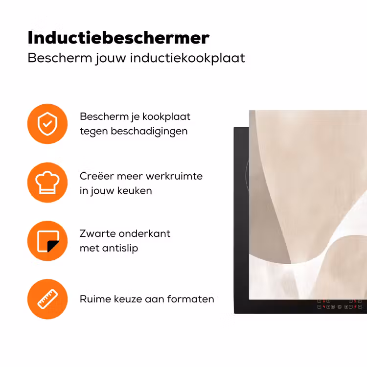 Vloeiende vlakken - Harmonieus - Golvend Inductie beschermer vinyl 3mm klein -zzzzzzz-td-ups
