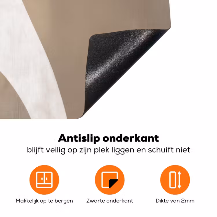 Vloeiende vlakken - Harmonieus - Golvend Inductie beschermer vinyl 3mm klein -zzzzzzz-td-onderkant