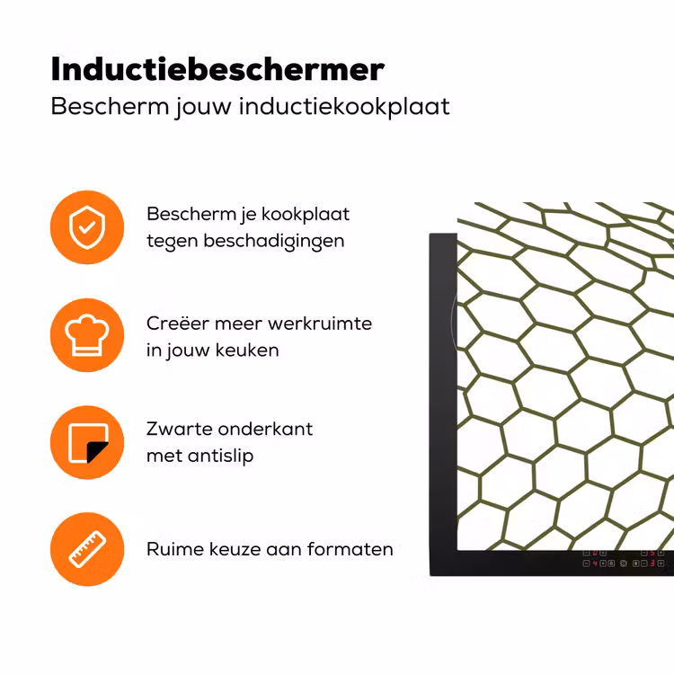 Voetbal - Goal - Sport - Groen Inductie beschermer vinyl 3mm klein -zzzzzzz-td-ups