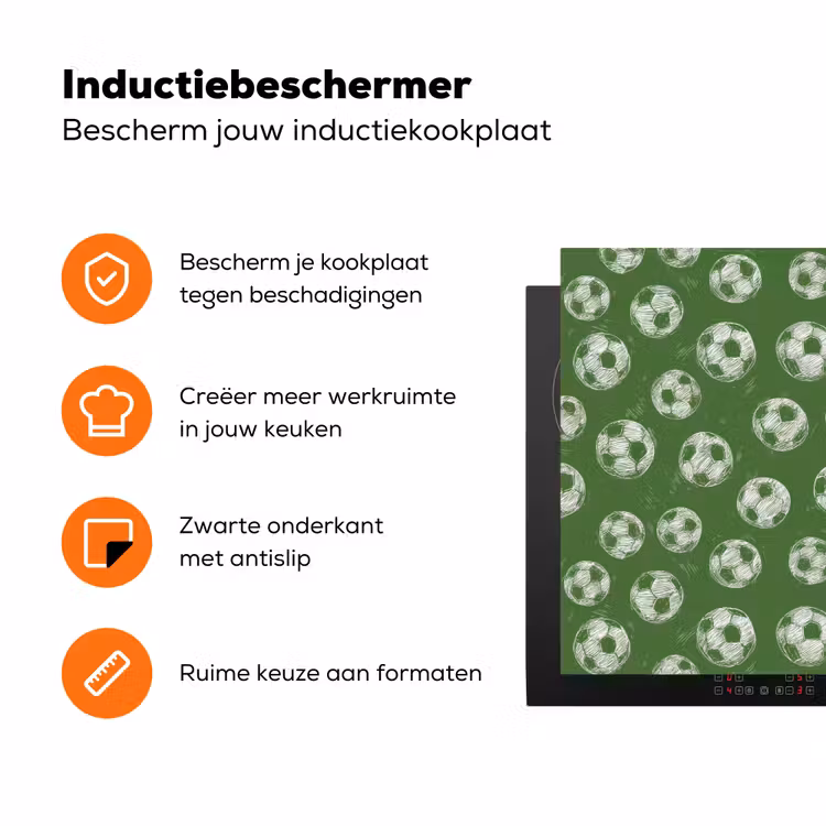 Voetbal - Sport - Groen Inductie beschermer vinyl 3mm klein 276 -zzzzzzz-td-ups