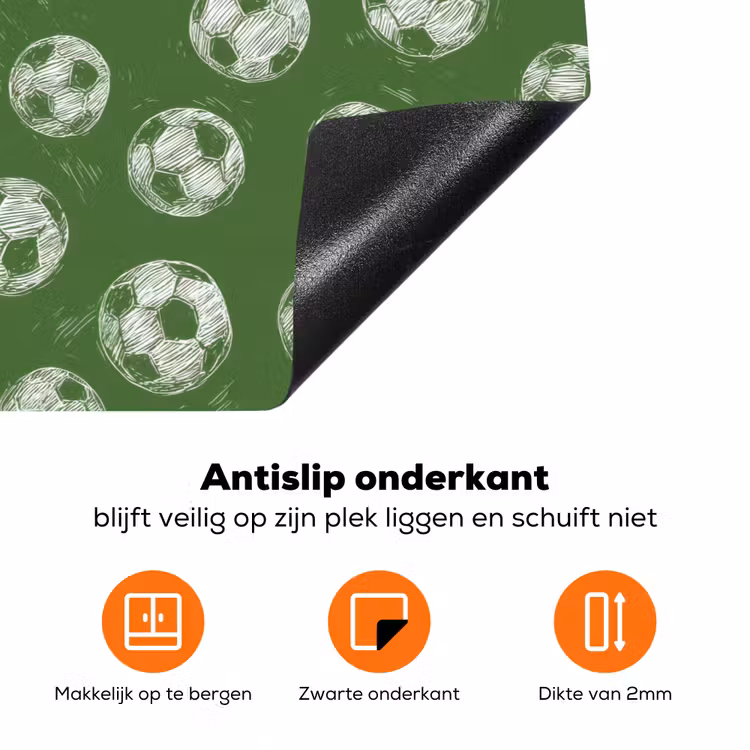 Voetbal - Sport - Groen Inductie beschermer vinyl 3mm klein 276 -zzzzzzz-td-onderkant