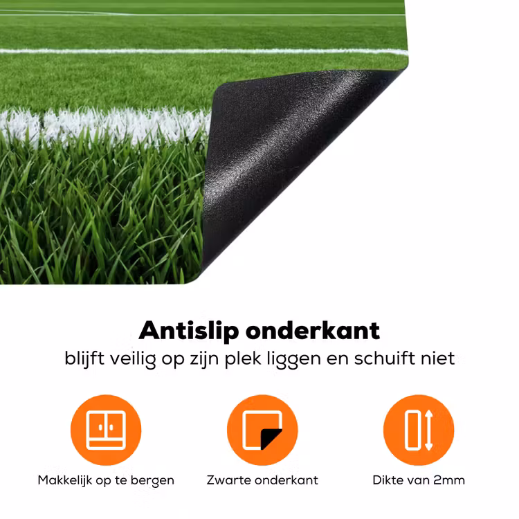 Voetbal - Stadion - Sport - Groen Inductie beschermer vinyl 3mm klein -zzzzzzz-td-onderkant