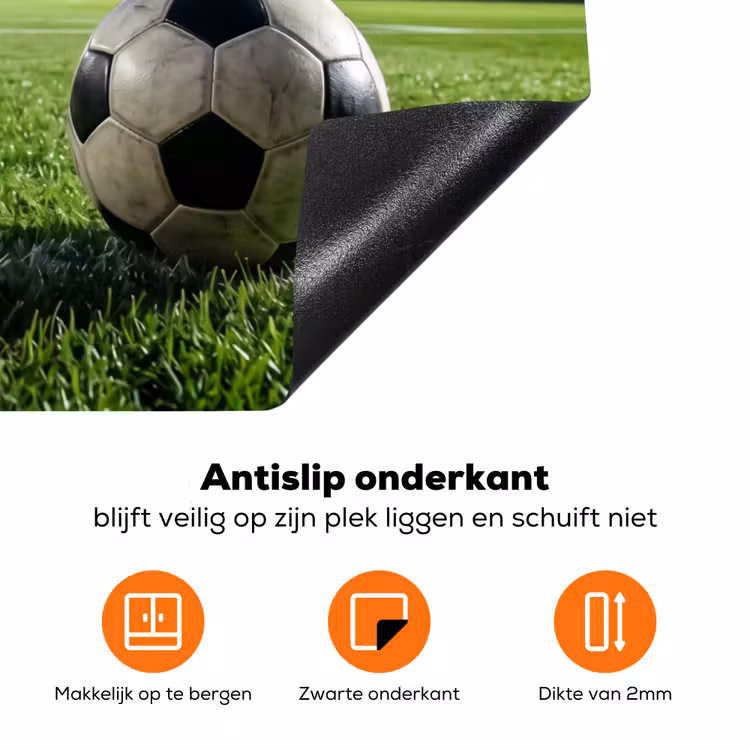 Voetbal - Stadion - Sport - Groen Inductie beschermer vinyl 3mm klein -zzzzzzz-td-onderkant