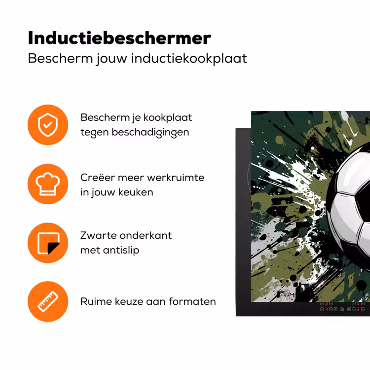 Voetbal - Verf - Spetters - Groen Inductie beschermer vinyl 3mm klein -zzzzzzz-td-ups