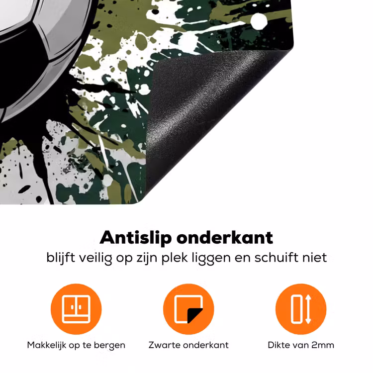 Voetbal - Verf - Spetters - Groen Inductie beschermer vinyl 3mm klein -zzzzzzz-td-onderkant