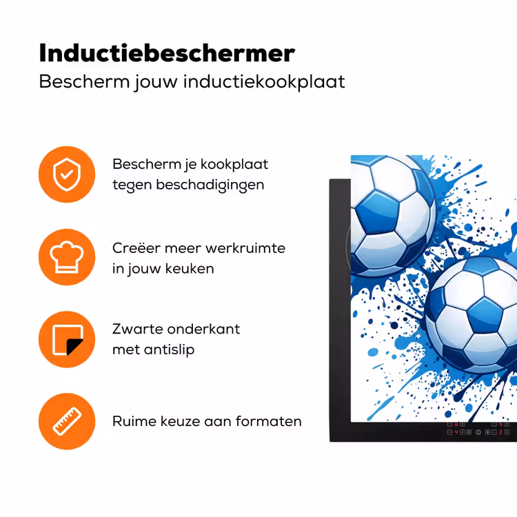 Voetballen - Verf - Sport - Blauw Inductie beschermer vinyl 3mm klein -zzzzzzz-td-ups