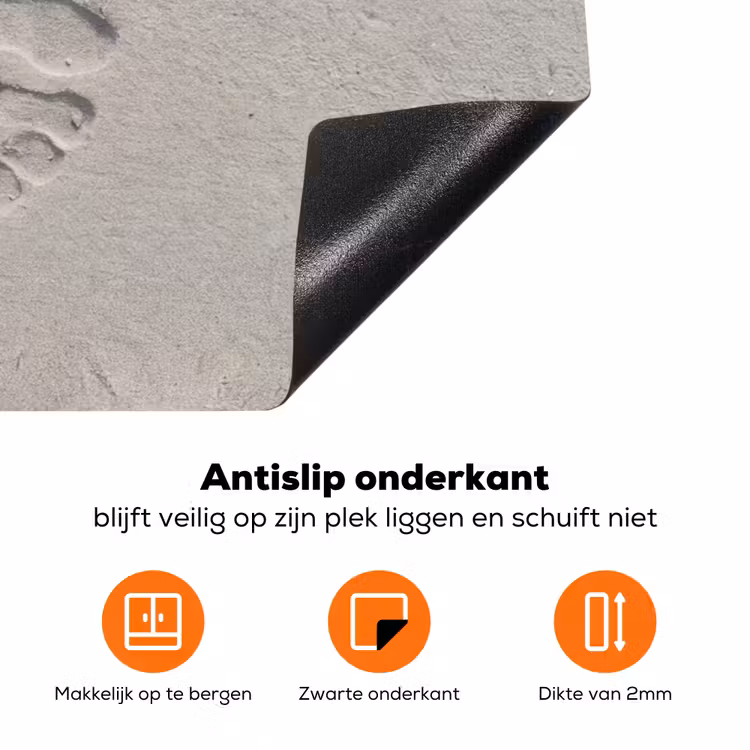 Voeten - Afdrukken - Zand Inductie beschermer vinyl 3mm klein -zzzzzzz-td-onderkant