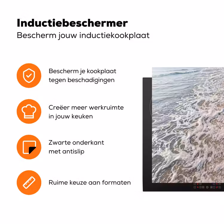 Voetstappen - Vloedlijn - Zee Inductie beschermer vinyl 3mm klein -zzzzzzz-td-ups