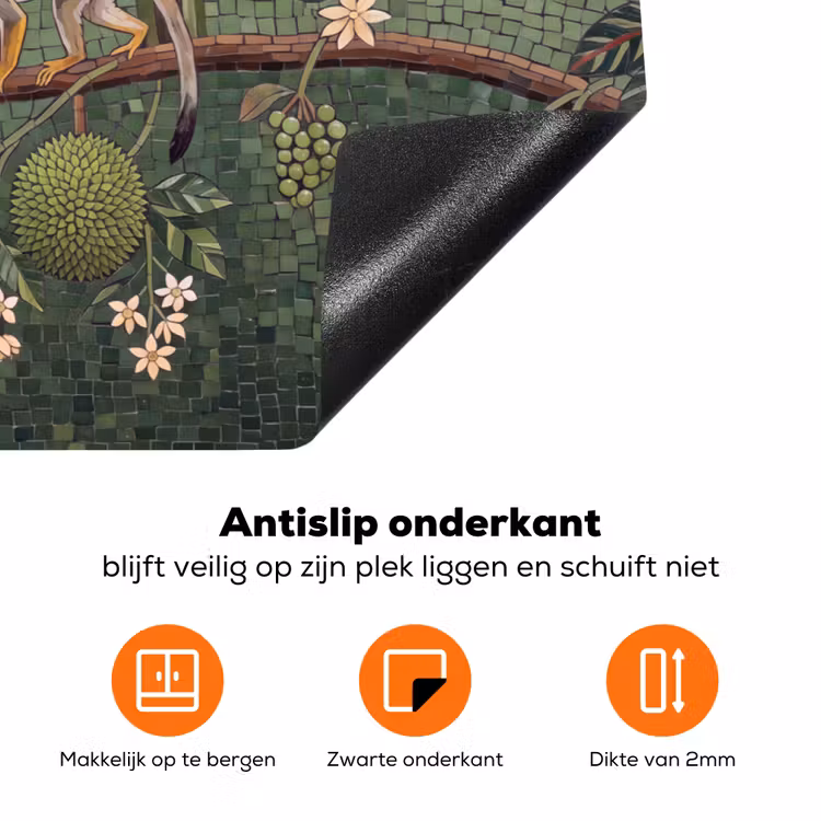 Vogel - Dier - Jungle - Mozaïek - Natuur Inductie beschermer vinyl 3mm klein -zzzzzzz-td-onderkant